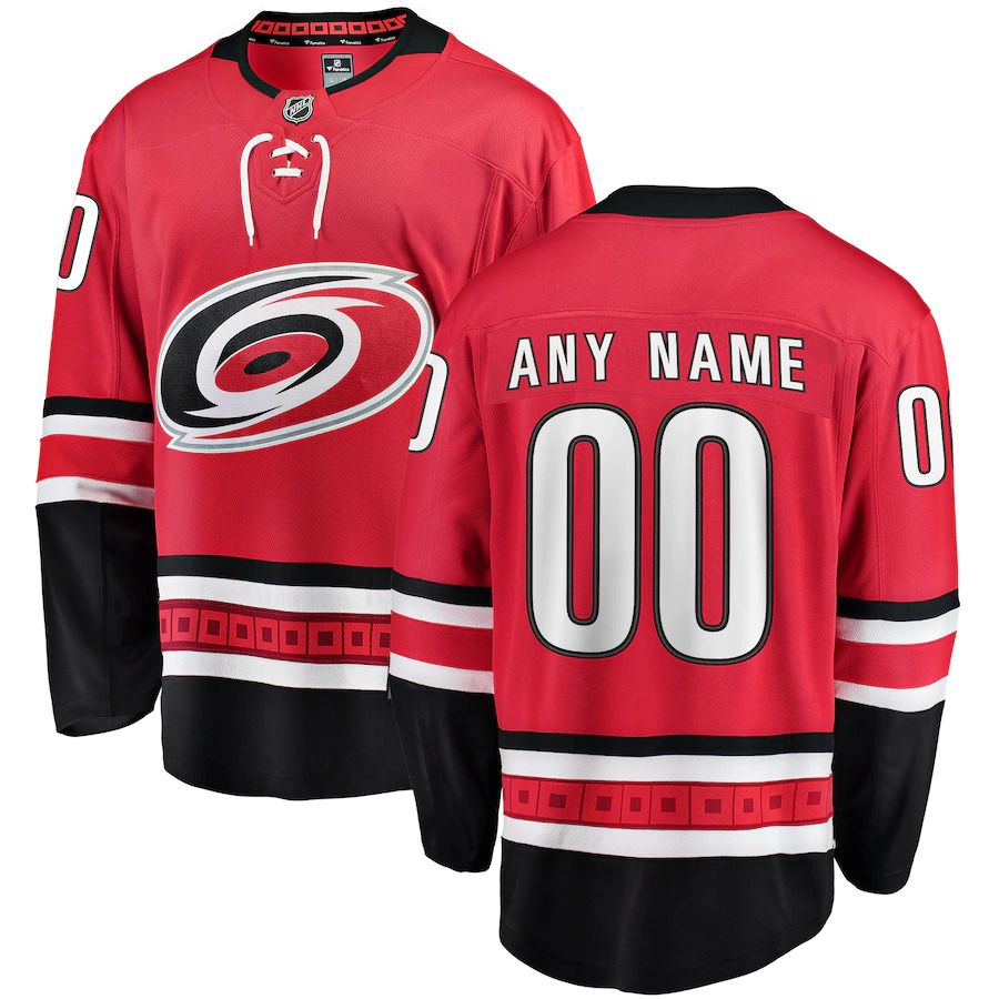 Men Carolina Hurricanes Fanatics Branded Red Home Breakaway Custom NHL Jersey-0
